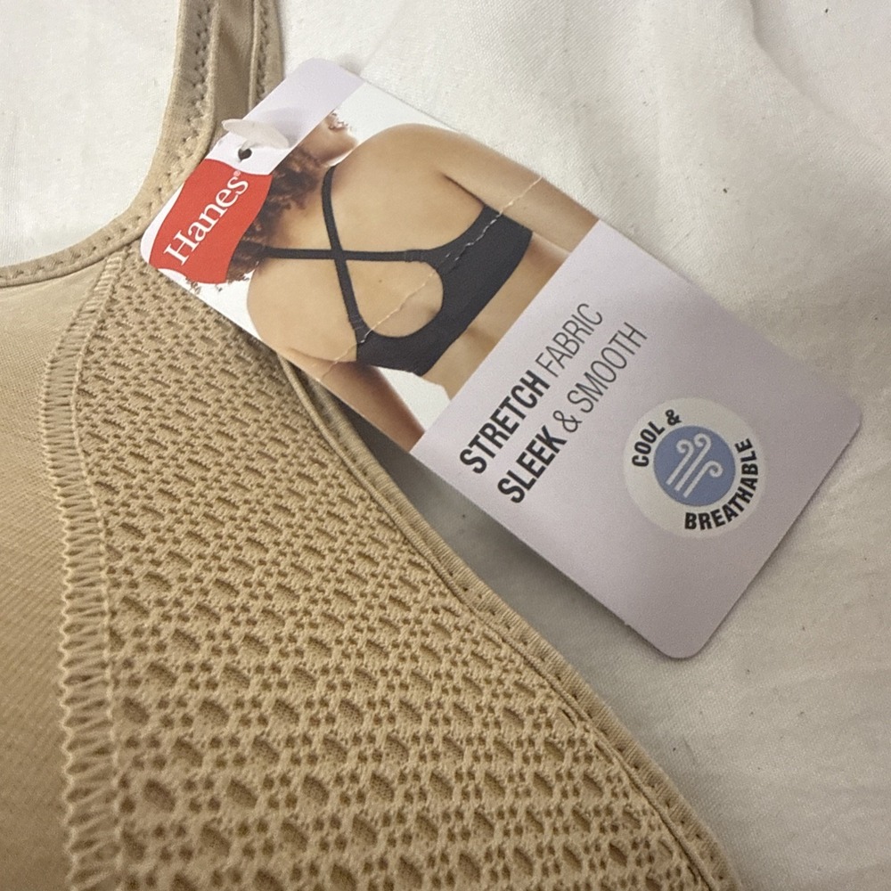 Hanes Bra Stretch Sleek Smooth Cool Perfect Fit 44D+ 2XL MHW507 Padded Wireless - Picture 2 of 7